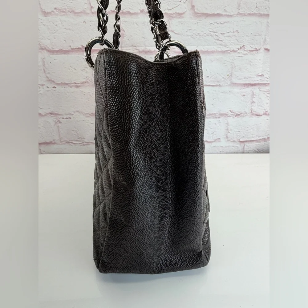 Chanel Caviar Grand Shopper Tote GST Brown Silver - Picture 6 of 14